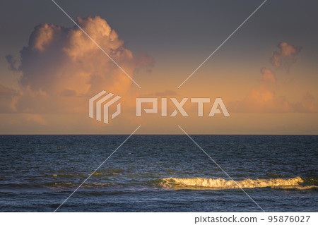 Idyllic Porto Seguro empty Beach at sunset in Trancoso, BAHIA 95876027