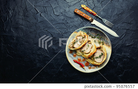 Baked wellington meat ,space for text 95876557