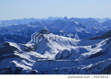 Countles peaks seen from Mount Chaeserrugg. 95876634