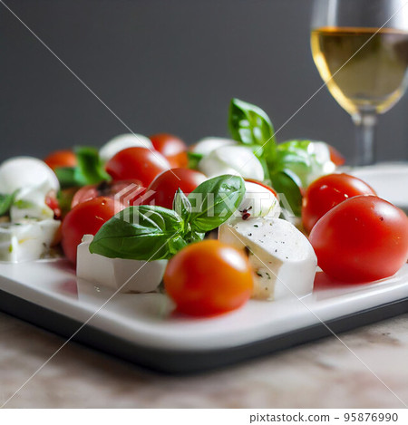 Tomato and mozzarella cheese salad Tomato and mozzarella cheese salad 95876990