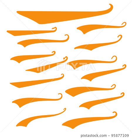 Orange Swirls Swash Logo Ornament Designs 95877109