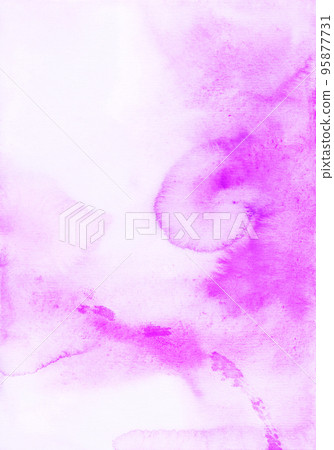 Watercolor old light pink background stains on paper. Liquid fuchsia backdrop. 95877731