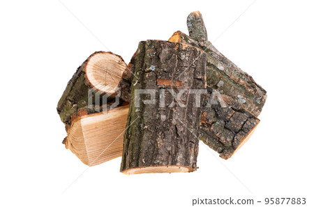 chopped firewood isolated chopped firewood isolated 95877883