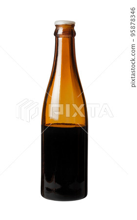 Antique bottle isolated on white. Half empty bottle. Black bottle. Half full bottle. Antique bottle isolated on white. Half empty bottle. Black bottle. Half full bottle. 95878346