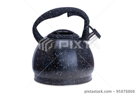 black teapot for stove isolated 95878808