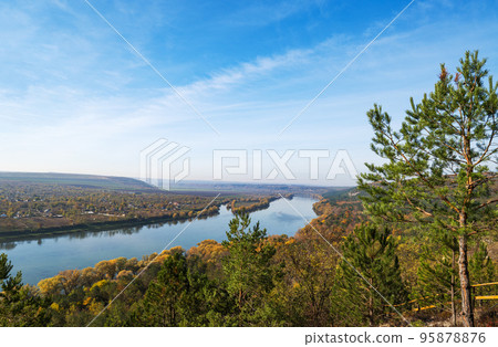 autumn landscape of the Dniester river autumn landscape of the Dniester river 95878876