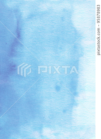 Watercolor light blue gradient background painting. 95878983