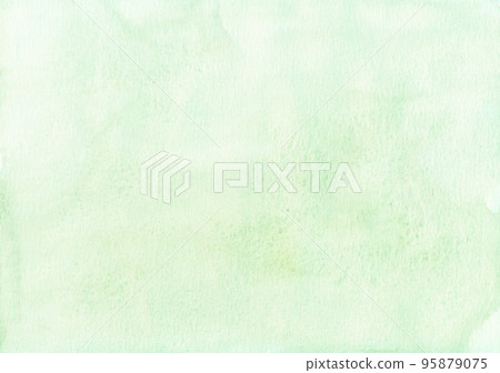 Watercolor faded green background texture. Stains on paper. Pastel aquarelle backdrop. 95879075