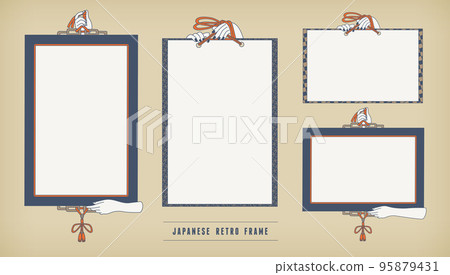 Frame set with Japanese style retro design. 95879431