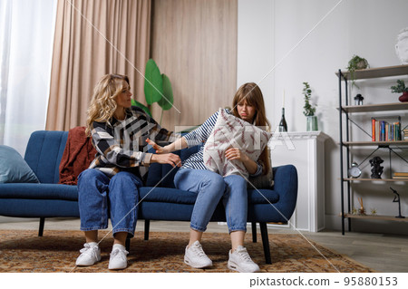 Don't touch to me! Mother tries to make amends with daughter after quarrel Don't touch to me! Mother tries to make amends with daughter after quarrel 95880153