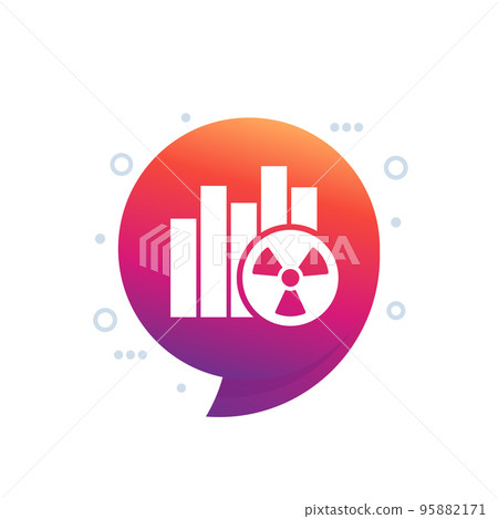 radiation level icon with a graph, vector 95882171