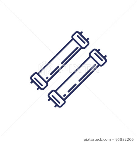 fluorescent tube, lamp line icon fluorescent tube, lamp line icon 95882206