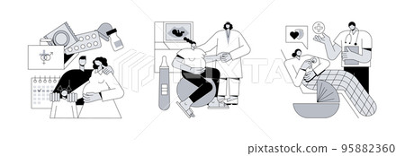 Pregnancy and birth support abstract concept vector illustration set. Family planning, pregnancy support center, maternity services, women healthcare, perinatal care, contraception abstract metaphor. Pregnancy and birth support abstract concept vector illustration set. Family planning, pregnancy support center, maternity services, women healthcare, perinatal care, contraception abstract metaphor. 95882360
