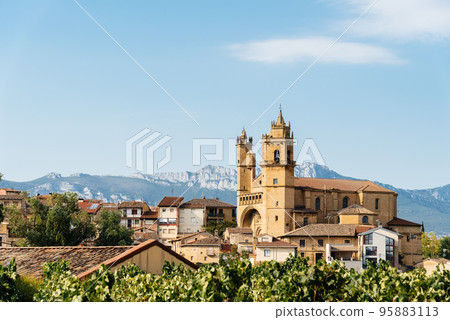 Scenic cityscape of Elciego town in Alava, Spain 95883113