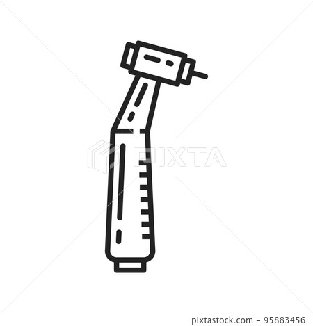 Dental nozzle drill isolated medical dentistry tool outline icon. Vector drilling and grinding handpiece, hand-held, mechanical instrument removing decay, polishing fillings, altering prosthesis Dental nozzle drill isolated medical dentistry tool outline icon. Vector drilling and grinding handpiece, hand-held, mechanical instrument removing decay, polishing fillings, altering prosthesis 95883456