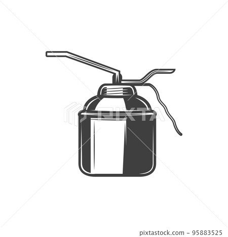 Motor oil can oiler icon. Vector isolated automobile engine oiler with spout nozzle 95883525