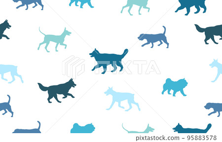 Seamless pattern. Dogs different breeds. Isolated. Seamless pattern. Dogs different breeds. Isolated. 95883578
