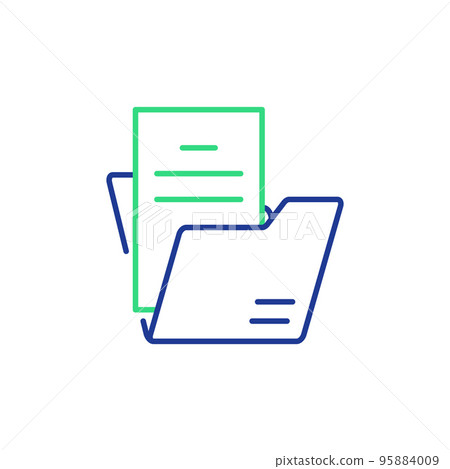 open folder icon. Folder with documents 95884009