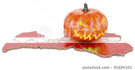Halloween in Latvia concept, 3D rendering Halloween in Latvia concept, 3D rendering 95884103