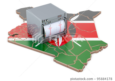Earthquake in Kenya concept, 3D rendering Earthquake in Kenya concept, 3D rendering 95884178