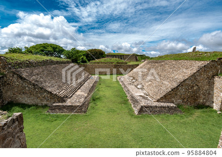 Ballgame court at Monte Alban archaeological site, Oaxaca, Mexico 95884804