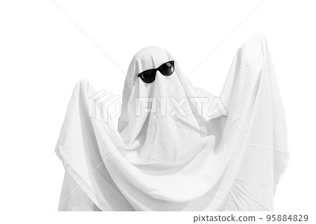 cute ghost with sunglasses made with a bed sheet cute ghost with sunglasses made with a bed sheet 95884829