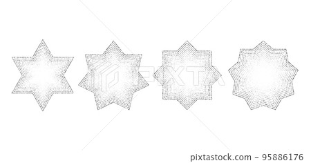 Dotted grain stars set. Black stippled shapes collection. Various noise textured asterisks. Different halftone dot work stellar forms. Vector stochastic Dotted grain stars set. Black stippled shapes collection. Various noise textured asterisks. Different halftone dot work stellar forms. Vector stochastic 95886176