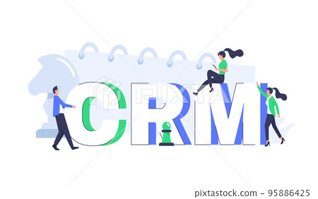 Customer relationship management concept background. CRM vector illustration. Company Strategy Planning. Business Data Analysis 95886425