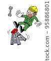 lose one's balance and fall off a stepladder 95886801