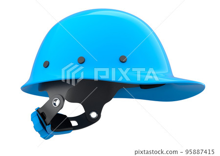 Blue safety helmet or hard cap isolated on white background Blue safety helmet or hard cap isolated on white background 95887415
