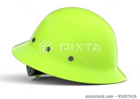 Green safety helmet or hard cap isolated on white background Green safety helmet or hard cap isolated on white background 95887416