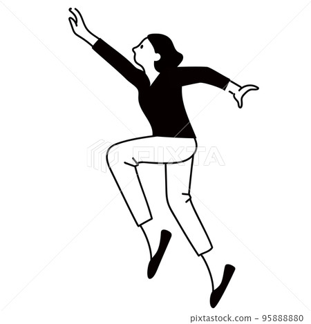 Illustration of a jumping woman Illustration of a jumping woman 95888880