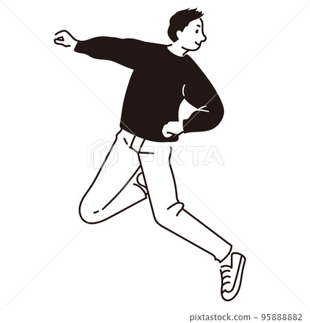 一個人跳躍的插圖 一個人跳躍的插圖 95888882