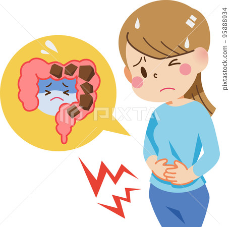 Women suffering from constipation 95888934