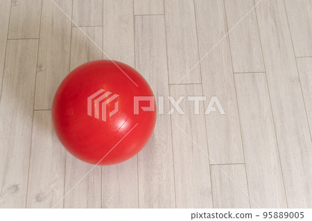 gym healthy leisure ball body background rubber isolated lifestyle yoga red fitness 95889005