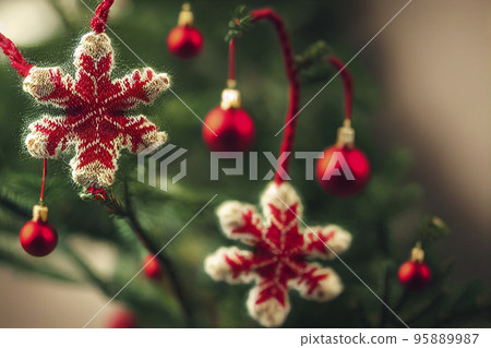 Image material: Image of cute Christmas and yarn knit Image material: Image of cute Christmas and yarn knit 95889987