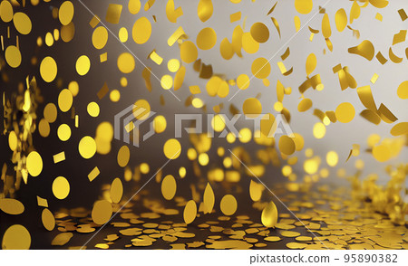 背景材料:華麗的金色五彩紙屑圖像背景 背景材料:華麗的金色五彩紙屑圖像背景 95890382