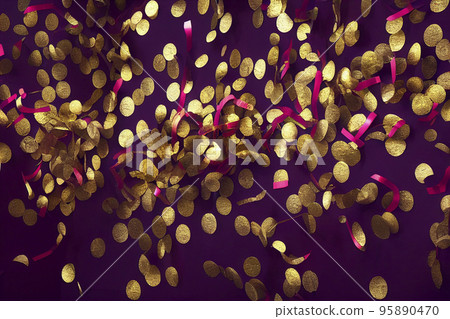 Background material: Gorgeous red and gold confetti image background 95890470