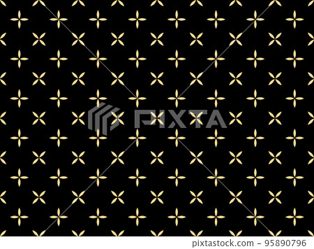 Flower geometric pattern. Seamless vector background. Gold and black ornament Flower geometric pattern. Seamless vector background. Gold and black ornament 95890796