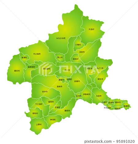 群馬縣市町村地圖 群馬縣市町村地圖 95891020