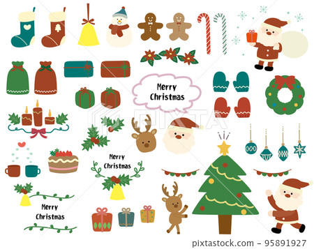 Christmas illustration material set - Stock Illustration [95891927] -  PIXTA