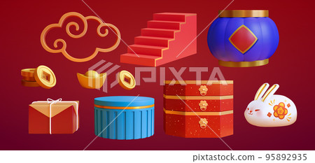 CNY design element set 95892935