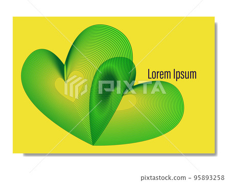 Heart illustration card/Valentine/DM/postcard/business card design postcard template 95893258