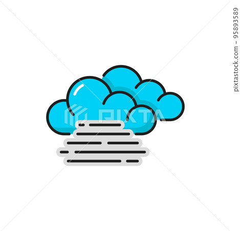 Weather forecast color outline icon, vector cloud and fog pictogram. Weather forecast temperature and meteorology symbol of foggy cloud for rain and snow forecast Weather forecast color outline icon, vector cloud and fog pictogram. Weather forecast temperature and meteorology symbol of foggy cloud for rain and snow forecast 95893589