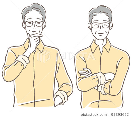 一群滿臉愁容，面帶微笑的老人 95893632