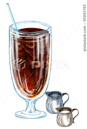 Iced coffee_with milk syrup 95893765