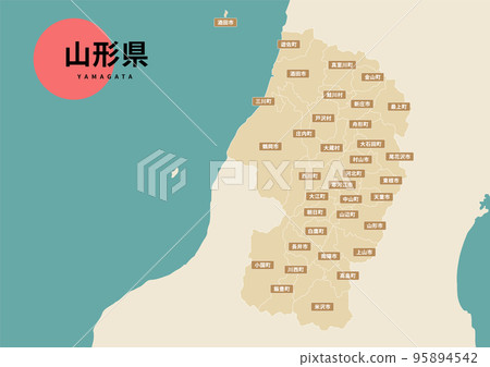 地圖(附地名) - 山形縣 地圖(附地名) - 山形縣 95894542