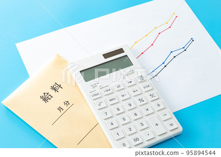 Salary and Graph Blue Back 95894544