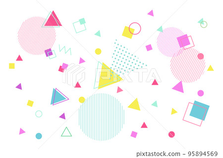 Pop geometric pattern background illustration Geometric Memphis 95894569
