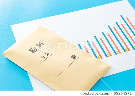 Salary and Graph Blue Back 95894571